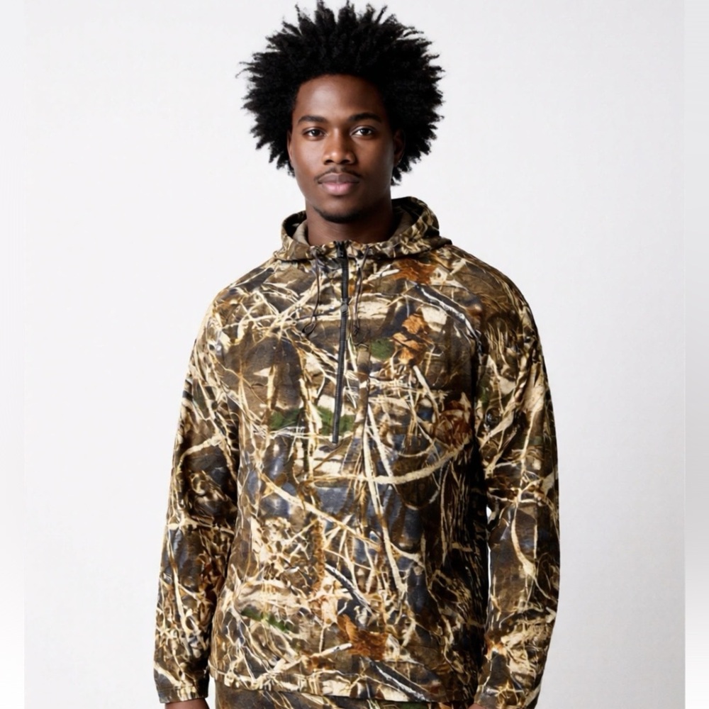 Men's Camouflage Zip-Up Sweater - Picture 2 of 3